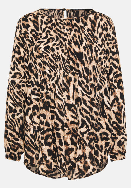 Betty Barclay_Black/Beige_Slip Blouse with Pleats_8908-1465_9875_04