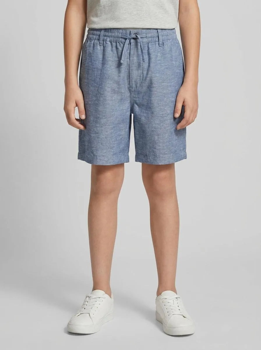 Springfield Blue Boys Linen Chinos Bermuda Shorts SKU: 8913001_18 Image 00