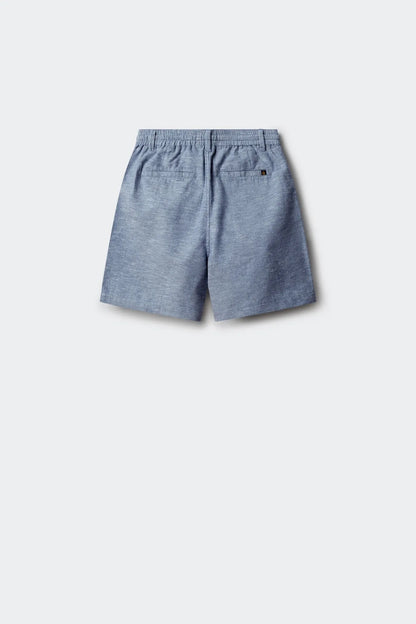 Springfield Blue Boys Linen Chinos Bermuda Shorts SKU: 8913001_18 Image 02