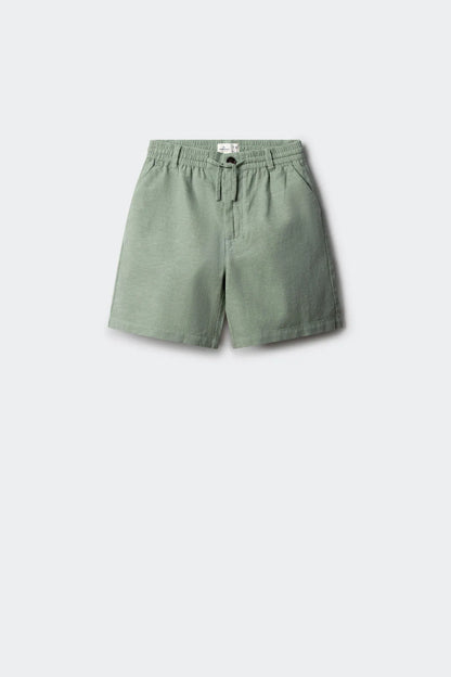 Springfield Green Boys Linen Chinos Bermuda Shorts SKU: 8913001_28 Image 01