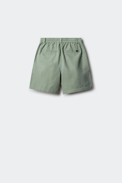 Springfield Green Boys Linen Chinos Bermuda Shorts SKU: 8913001_28 Image 02