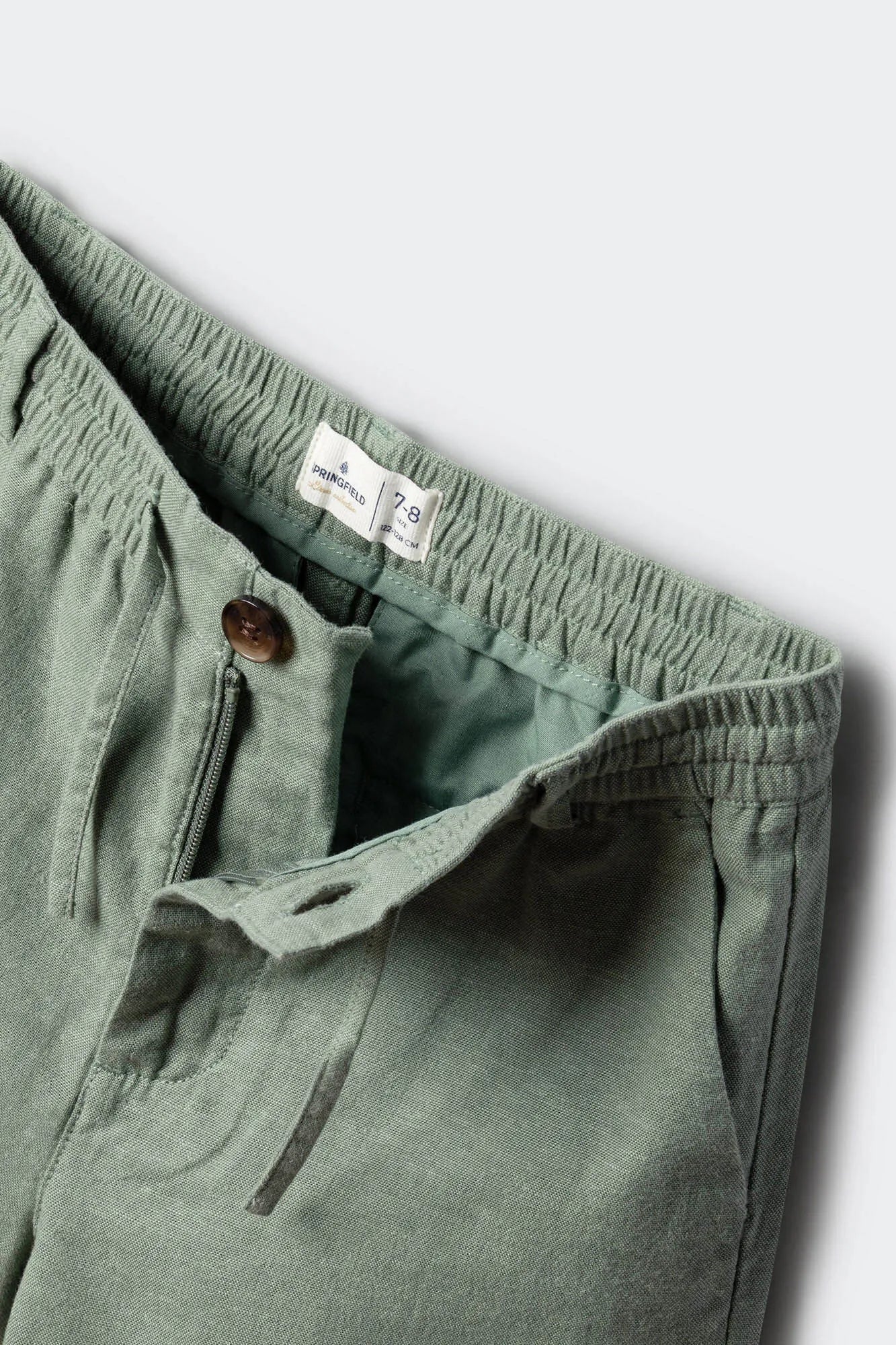 Springfield Green Boys Linen Chinos Bermuda Shorts SKU: 8913001_28 Image 03