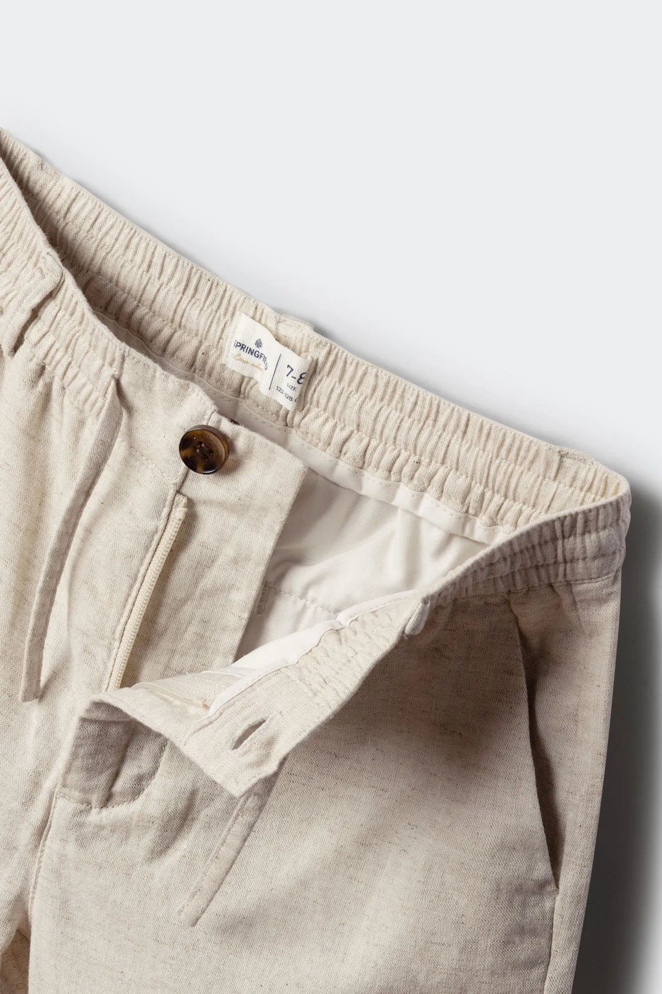 Springfield White Boys Linen Chinos Bermuda Shorts SKU: 8913001_97 Image 03
