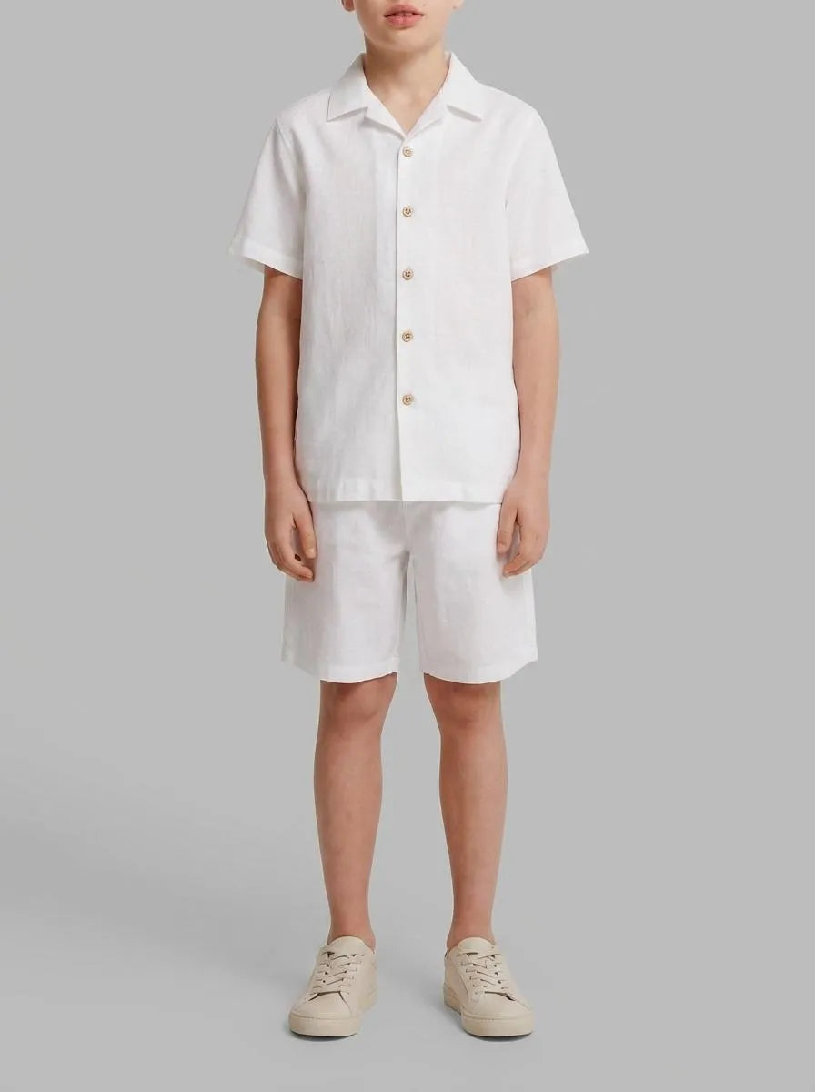 Springfield White Boys Linen Chinos Bermuda Shorts SKU: 8913001_99 Image 00
