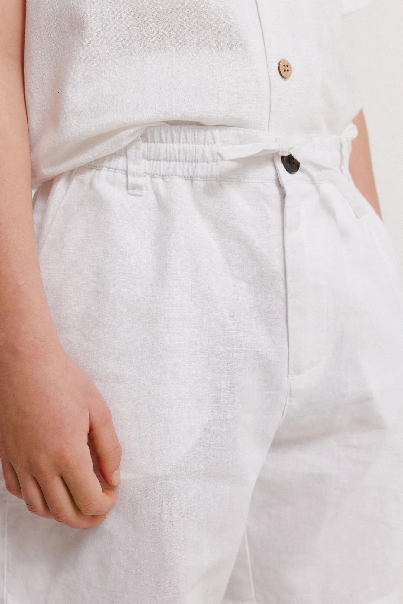 Springfield White Boys Linen Chinos Bermuda Shorts SKU: 8913001_99 Image 05