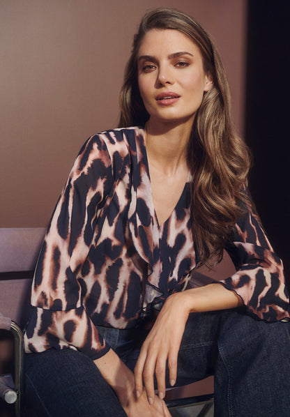 Betty Barclay_Dark Blue/RosŽ_Chiffon Blouse with Print_8915-1448_8847_01