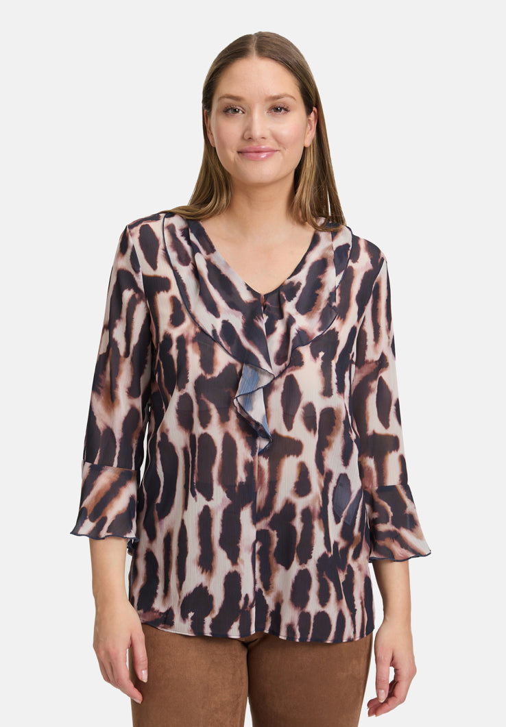 Betty Barclay_Dark Blue/RosŽ_Chiffon Blouse with Print_8915-1448_8847_02