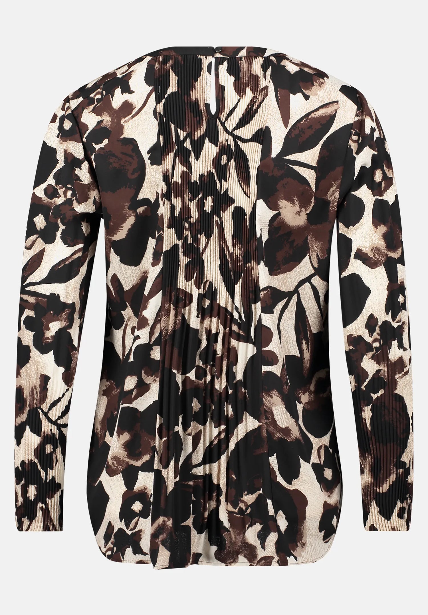 Betty Barclay_Beige/Brown_Slip Blouse with Pleats_8924-1623_7875_05