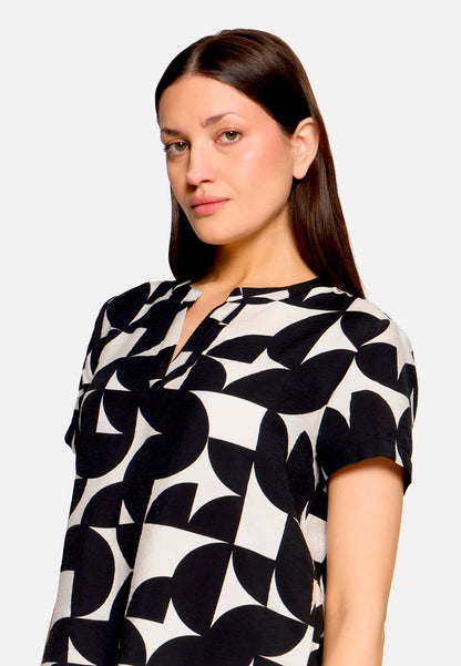 Betty Barclay Black/Cream Women Short-Sleeved Slip-On Blouse SKU: 8926-3370_9812 Image 06