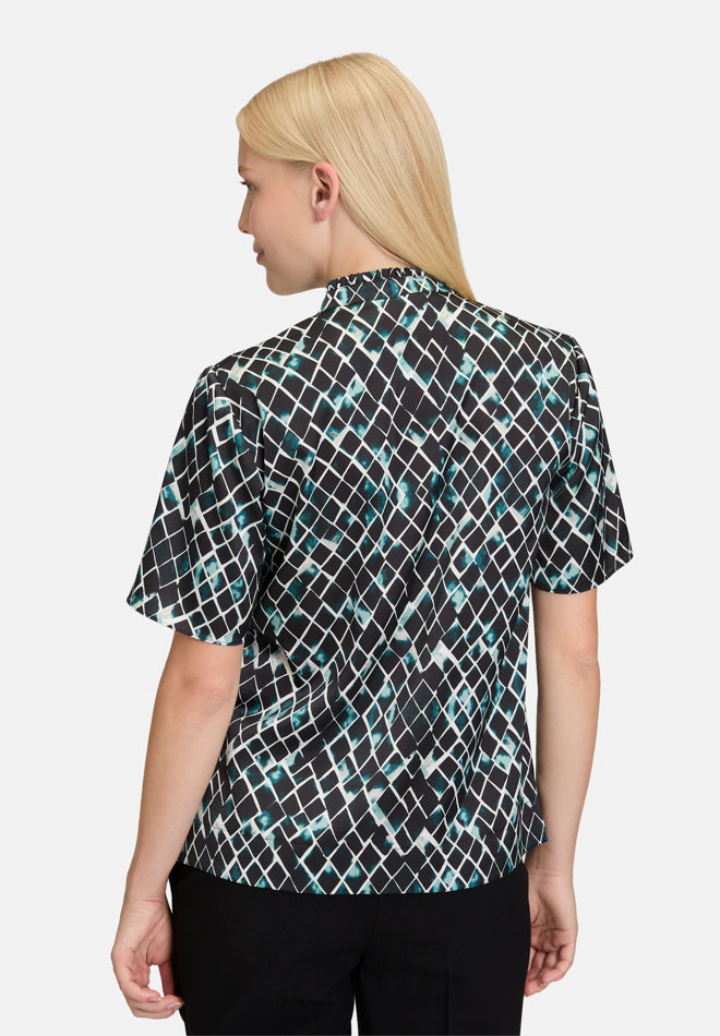 Betty Barclay_Mint/Black_Slip Blouse with Cap Sleeves_8933-3487_5809_03
