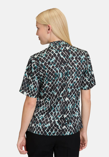 Betty Barclay_Mint/Black_Slip Blouse with Cap Sleeves_8933-3487_5809_03