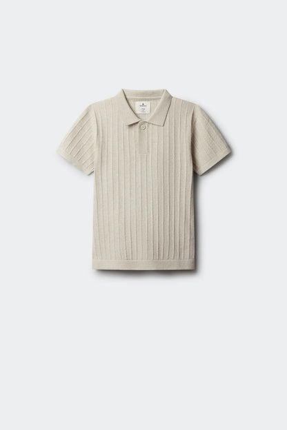 Springfield Gray Boys Knit Short Sleeve Polo Shirt SKU: 8933039_48 Image 01