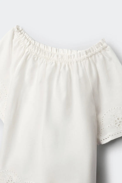 Springfield White Girls Embroidered Blouse SKU: 8943202_99 Image 06