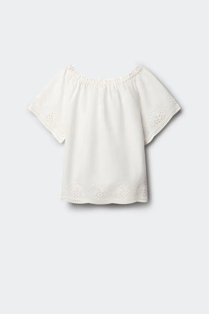Springfield White Girls Embroidered Blouse SKU: 8943202_99 Image 07