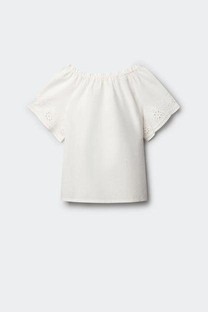 Springfield White Girls Embroidered Blouse SKU: 8943202_99 Image 08