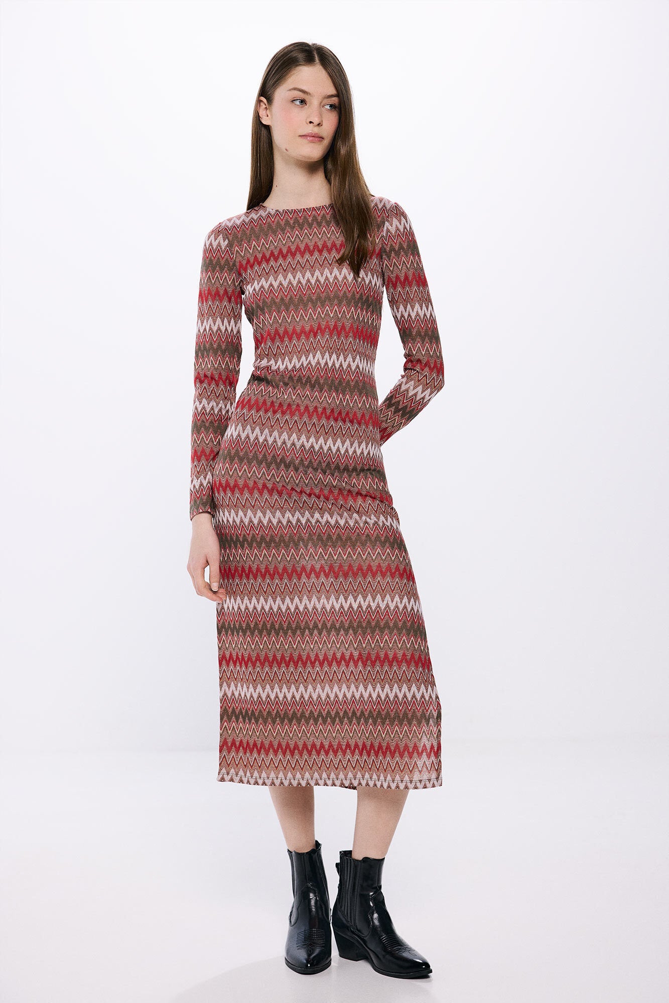 Springfield_Midi Dress Zigzag Borders_8959453_53_01