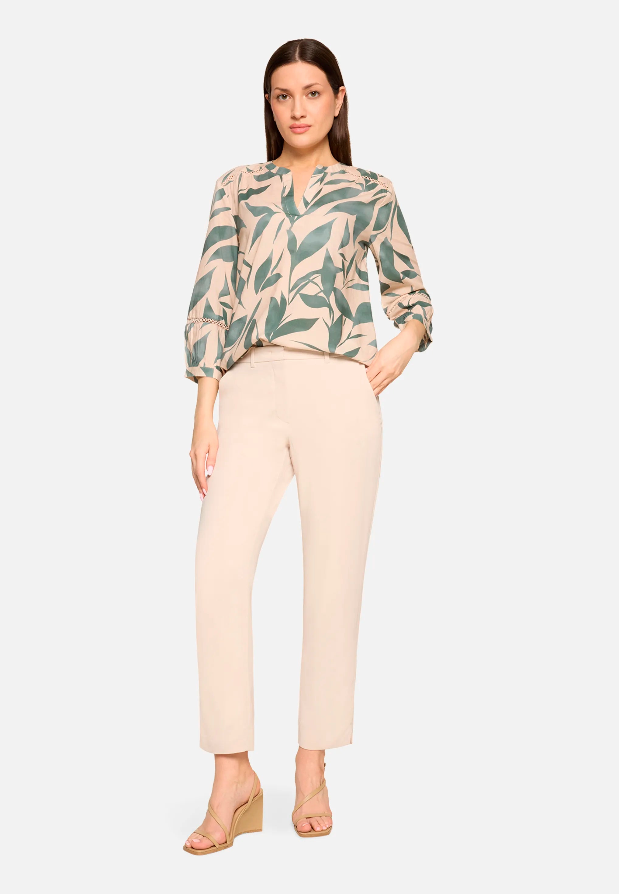 Betty Barclay Nature/Green Women Slip-On Blouse with 3/4 Sleeves SKU: 8986-3167_1858 Image 02