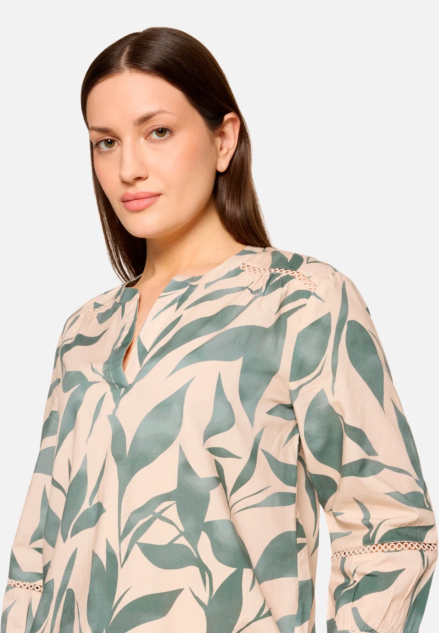 Betty Barclay Nature/Green Women Slip-On Blouse with 3/4 Sleeves SKU: 8986-3167_1858 Image 06