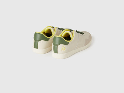 Benetton_Creamy White_Sneakers in Imitation Leather and Suede_8S5VCD01T_074_03