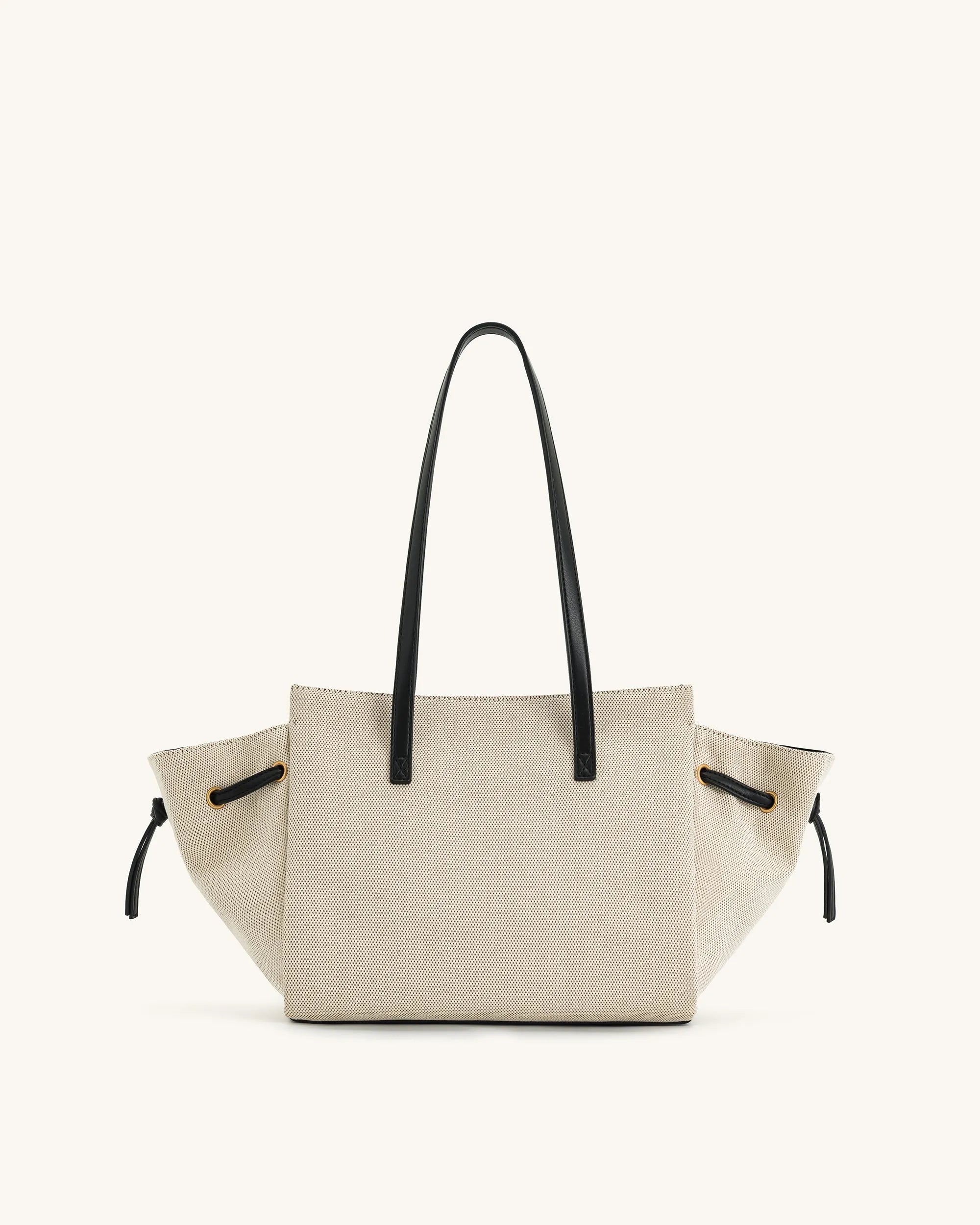 JW PEI Black Canvas Women Linda Tote Bag - Black Canvas SKU: 8T001-12_Black Canvas Image 03