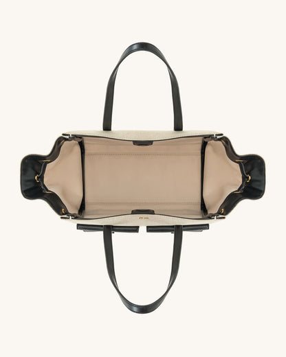 JW PEI Black Canvas Women Linda Tote Bag - Black Canvas SKU: 8T001-12_Black Canvas Image 04