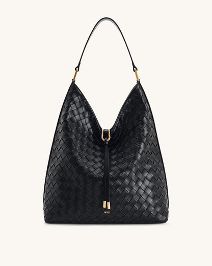 JW PEI_Black_Aria Woven Texture Shoulder Bags_8T026-12_Black_01