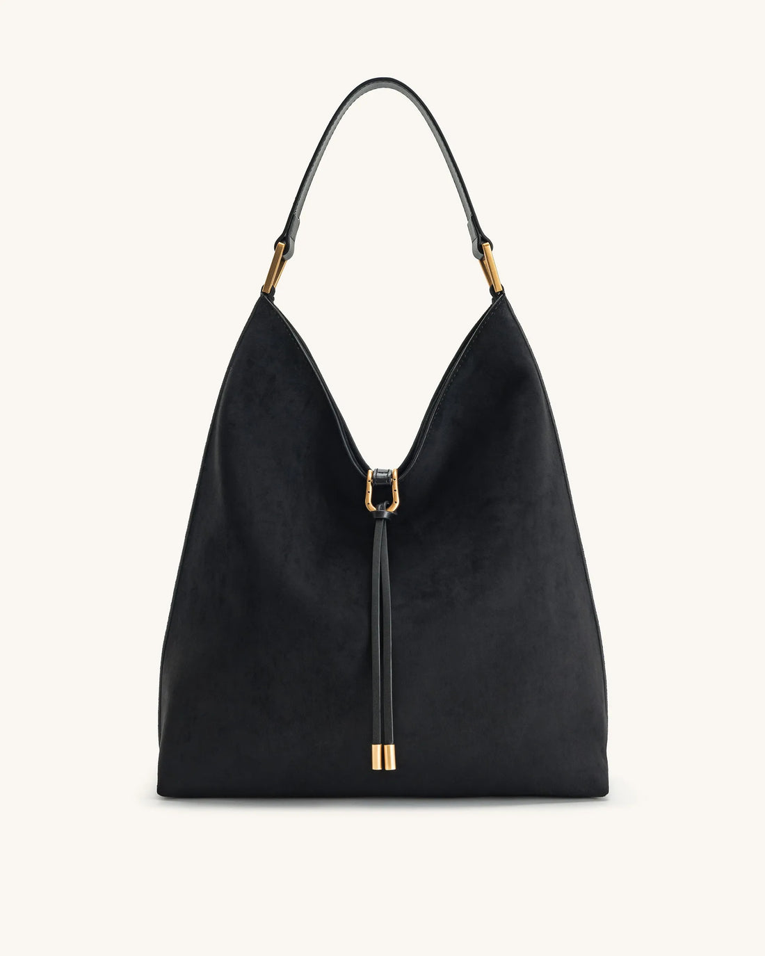 JW PEI Black Women Aria Faux Suede Shoulder Bag - Black SKU: 8T026-1_Black Image 01