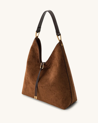 JW PEI Brown Women Aria Faux Suede Shoulder Bag - Brown SKU: 8T026-3_Brown Image 03