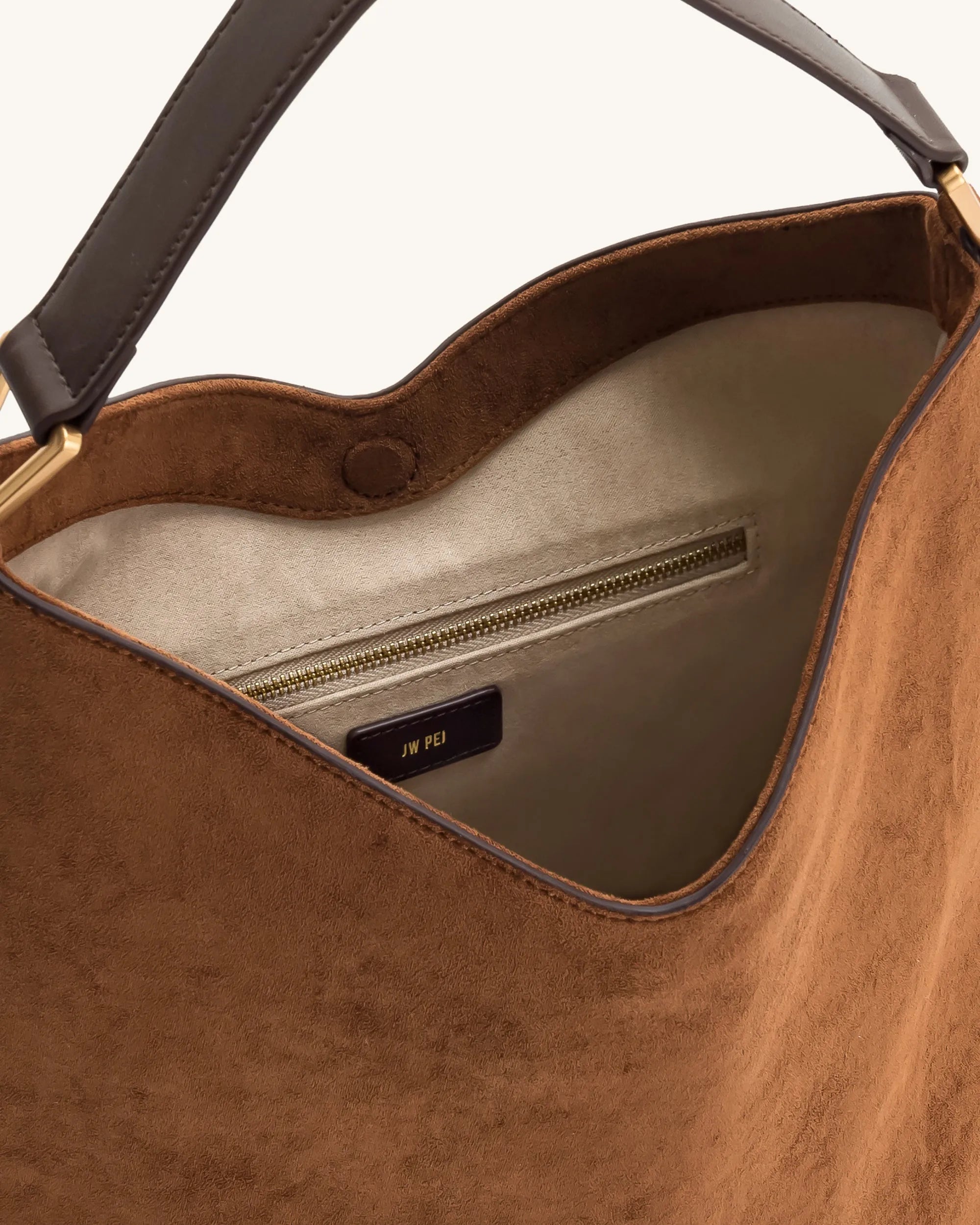 JW PEI Brown Women Aria Faux Suede Shoulder Bag - Brown SKU: 8T026-3_Brown Image 05