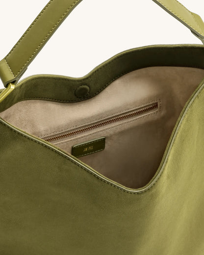 JW PEI_Dark Olive_Aria Faux Suede Shoulder Bags_8T026-7_Dark Olive_04