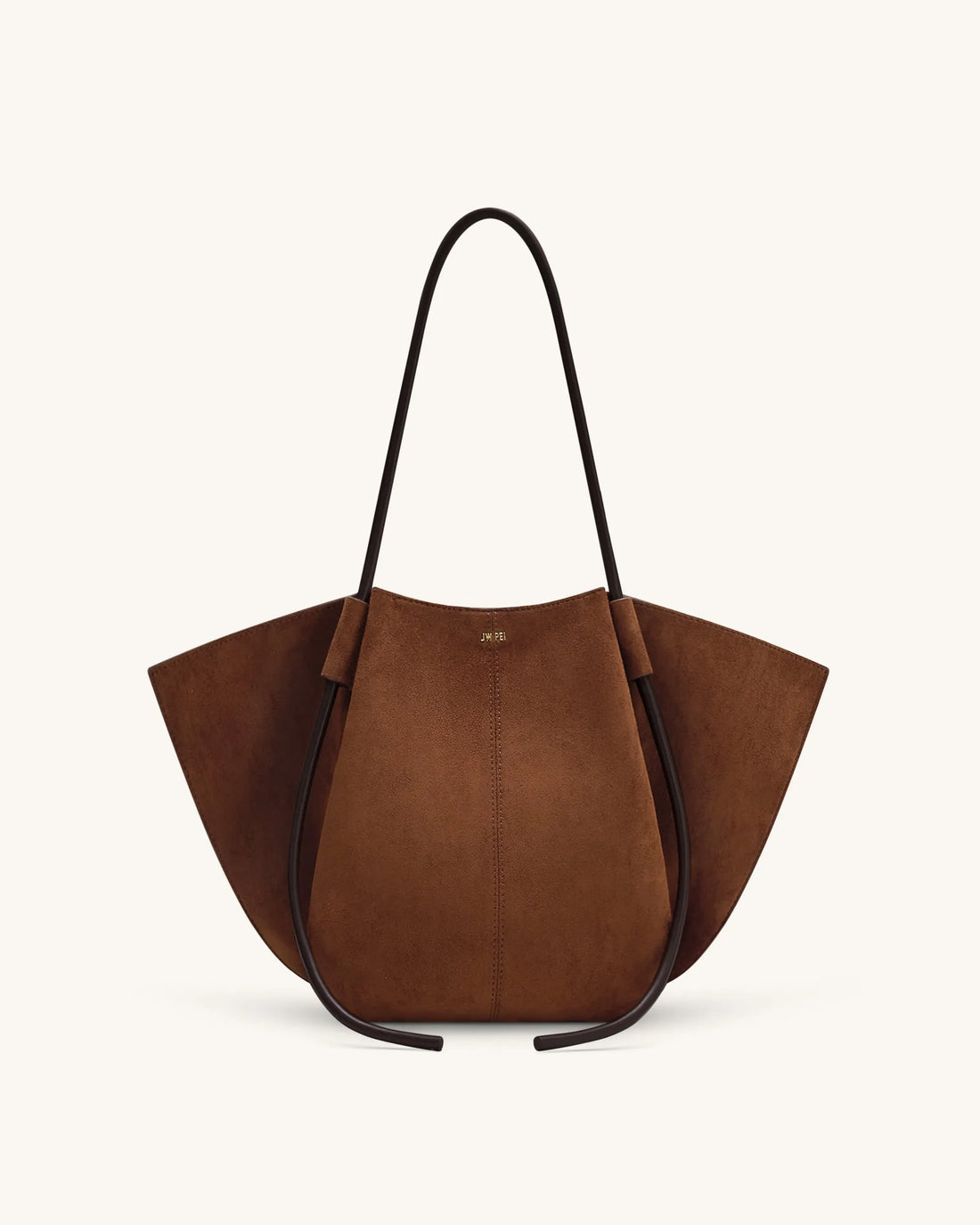 JW PEI Brown Women Nala Faux Suede Wide Tote Bag - Brown SKU: 8T030-33_Brown Image 01