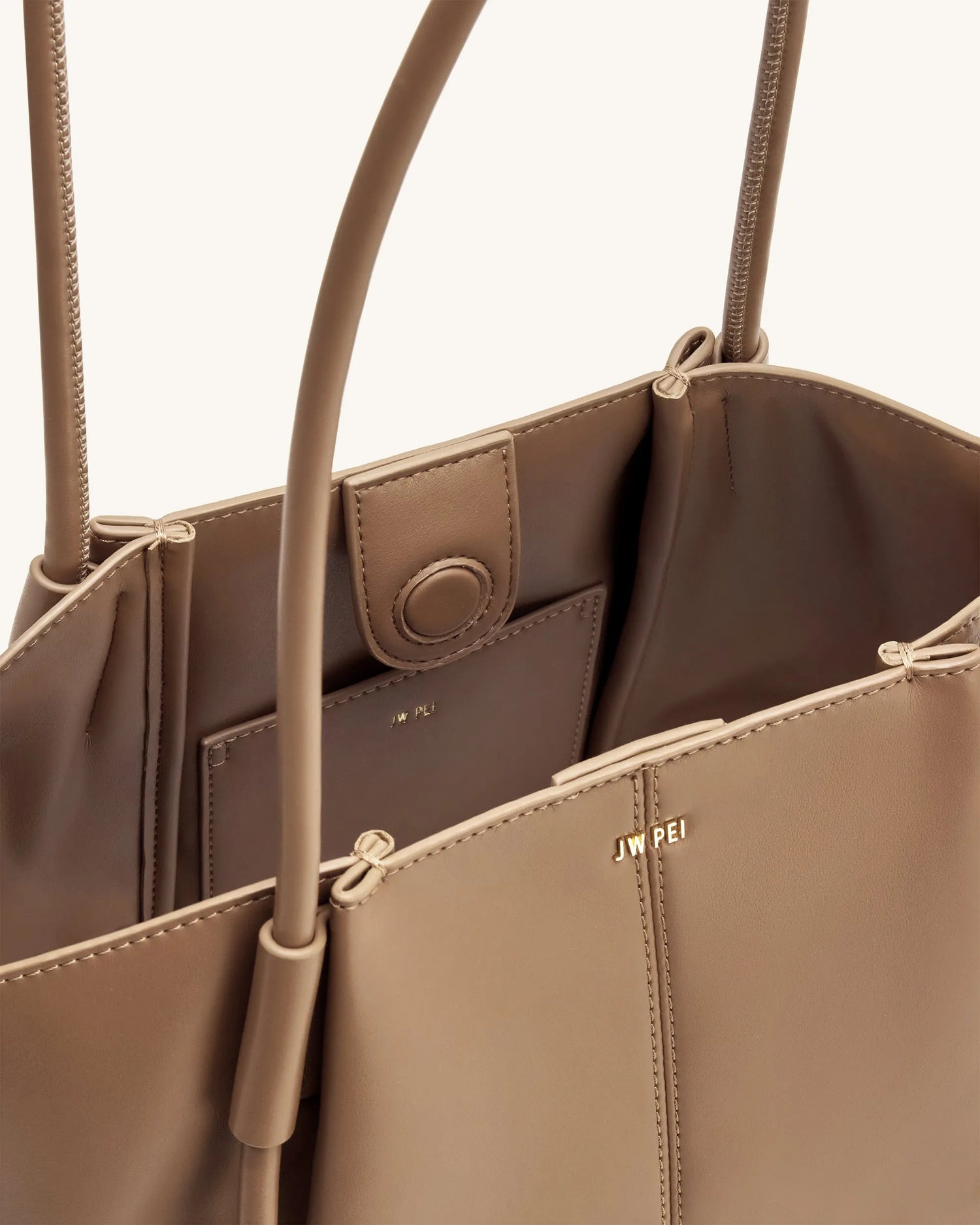 JW PEI Clay Brown Women Nala Wide Tote Bag - Clay Brown SKU: 8T030-34_Clay Brown Image 04