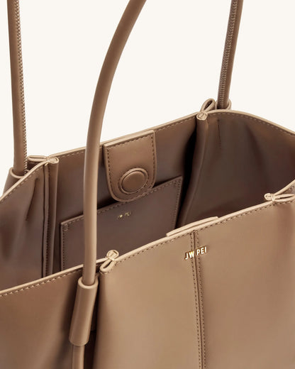 JW PEI Clay Brown Women Nala Wide Tote Bag - Clay Brown SKU: 8T030-34_Clay Brown Image 04