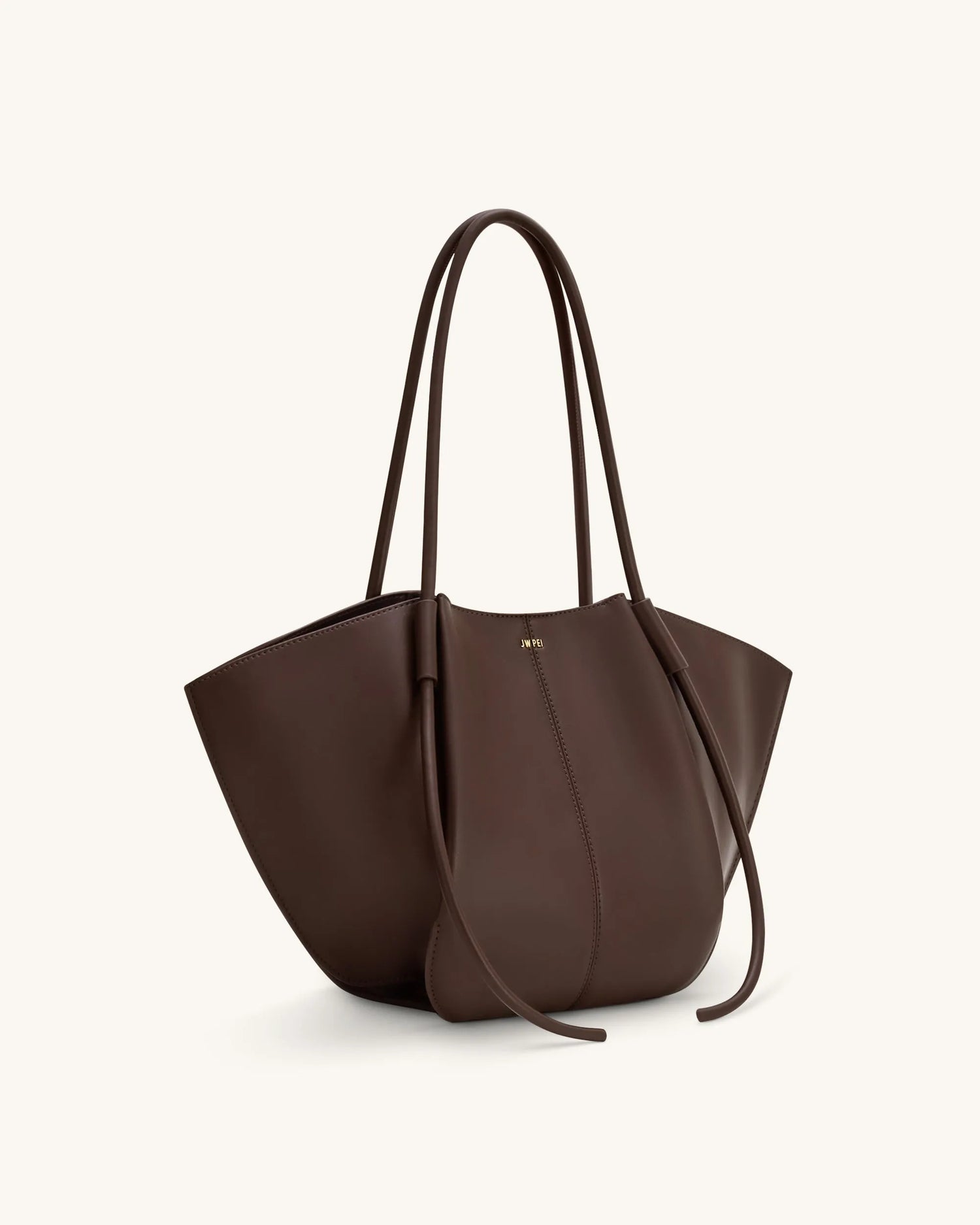 JW PEI Deep Brown Women Nala Wide Tote Bag - Deep Brown SKU: 8T030-35_Deep Brown Image 02