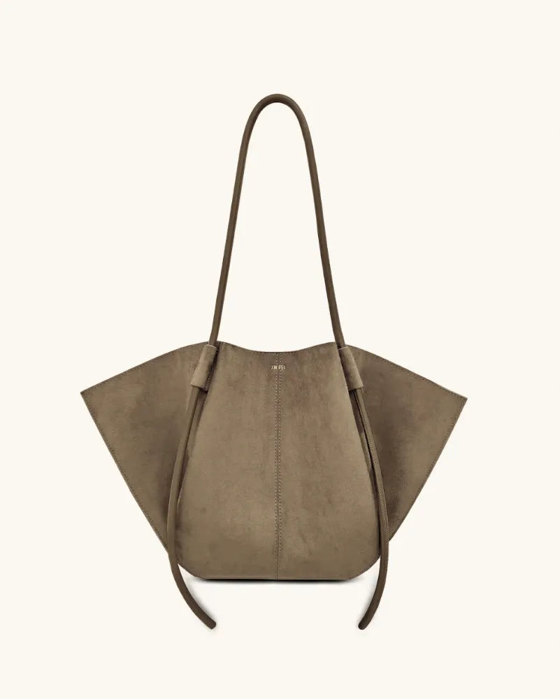 JW PEI Grey Women Nala Faux Suede Wide Tote Bag  SKU: 8T030-36_Taupe Image 01