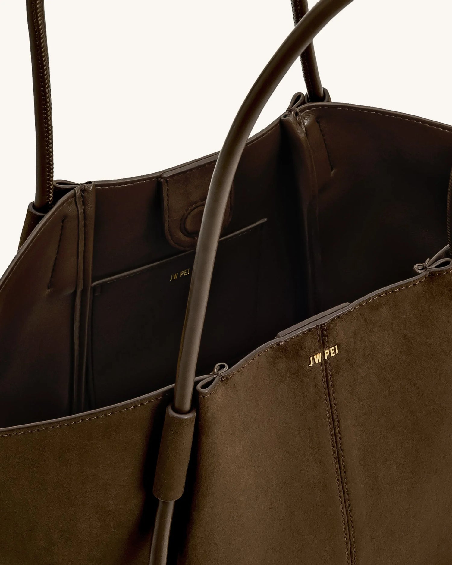JW PEI Mocha Brown Women Nala Wide Tote Bag - Mocha Brown SKU: 8T030-3_Mocha Brown Image 04