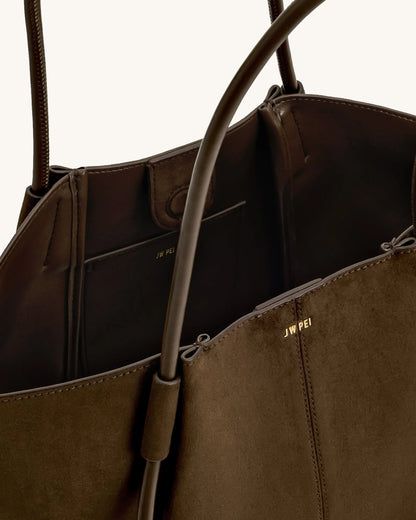JW PEI Mocha Brown Women Nala Wide Tote Bag - Mocha Brown SKU: 8T030-3_Mocha Brown Image 04