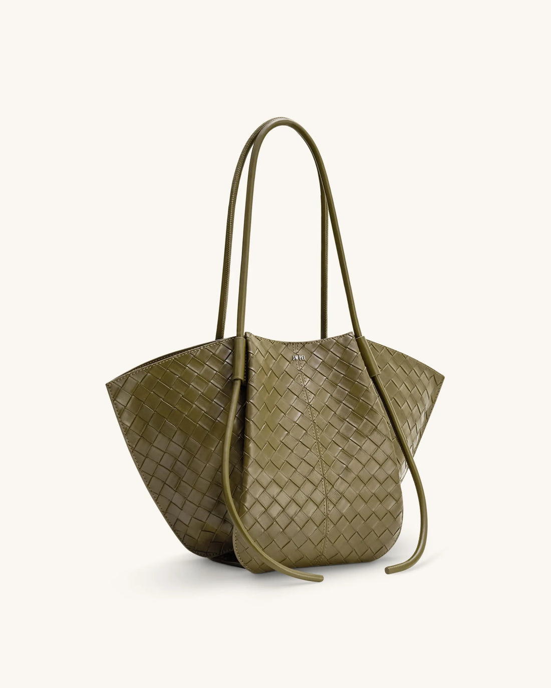 JW PEI Olive Green  Nala Wide Weave Texture Tote Bag  SKU: 8T030-7_Olive Green Image 02