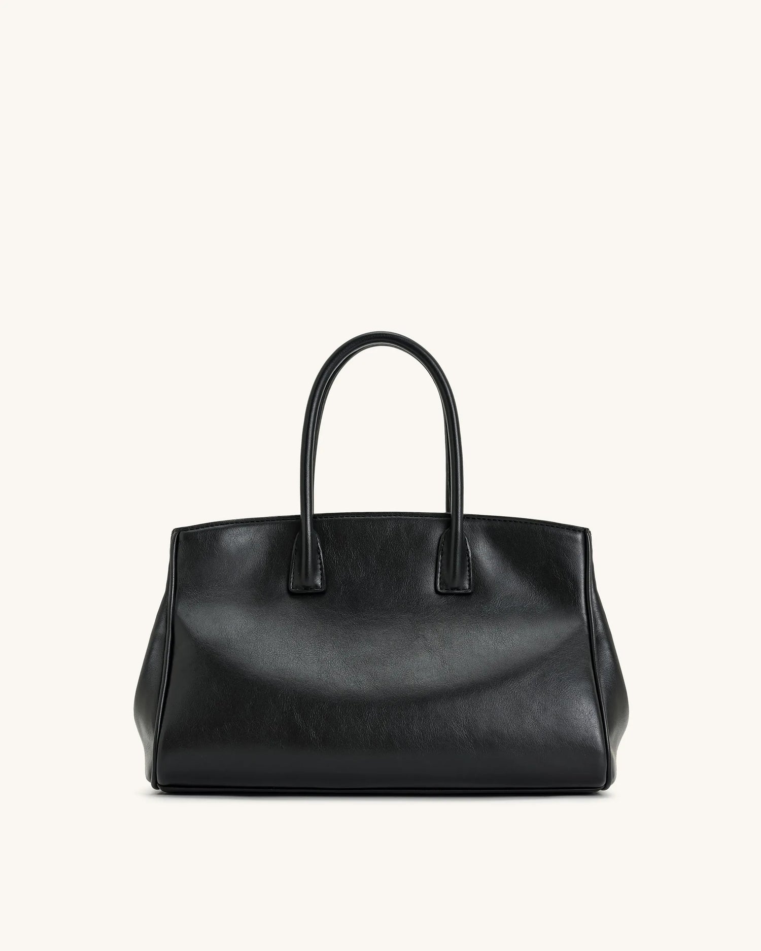 JW PEI Black Women Ziva Metal Lock Decoration Tote Bag - Black SKU: 8T052-1_Black Image 03