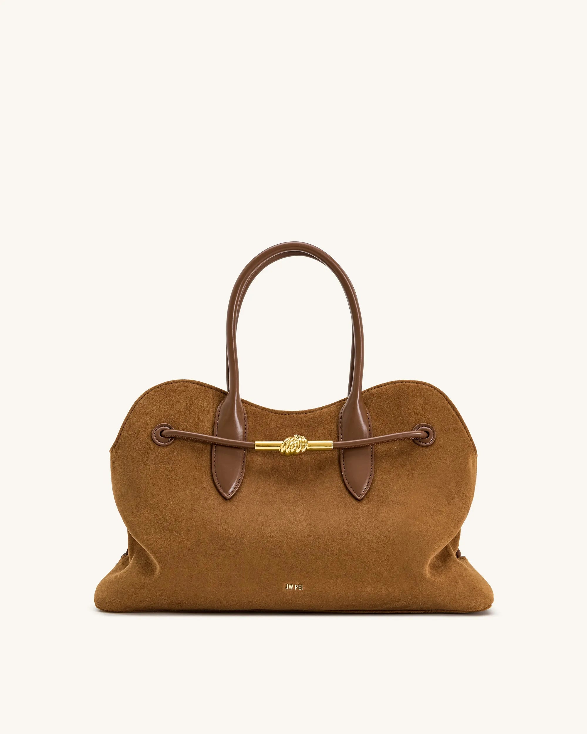 JW PEI Caramel Brown Women Adele Metal Rope Knot Tote Bag - Caramel Brown SKU: 8T112-3_Caramel Brown Image 01