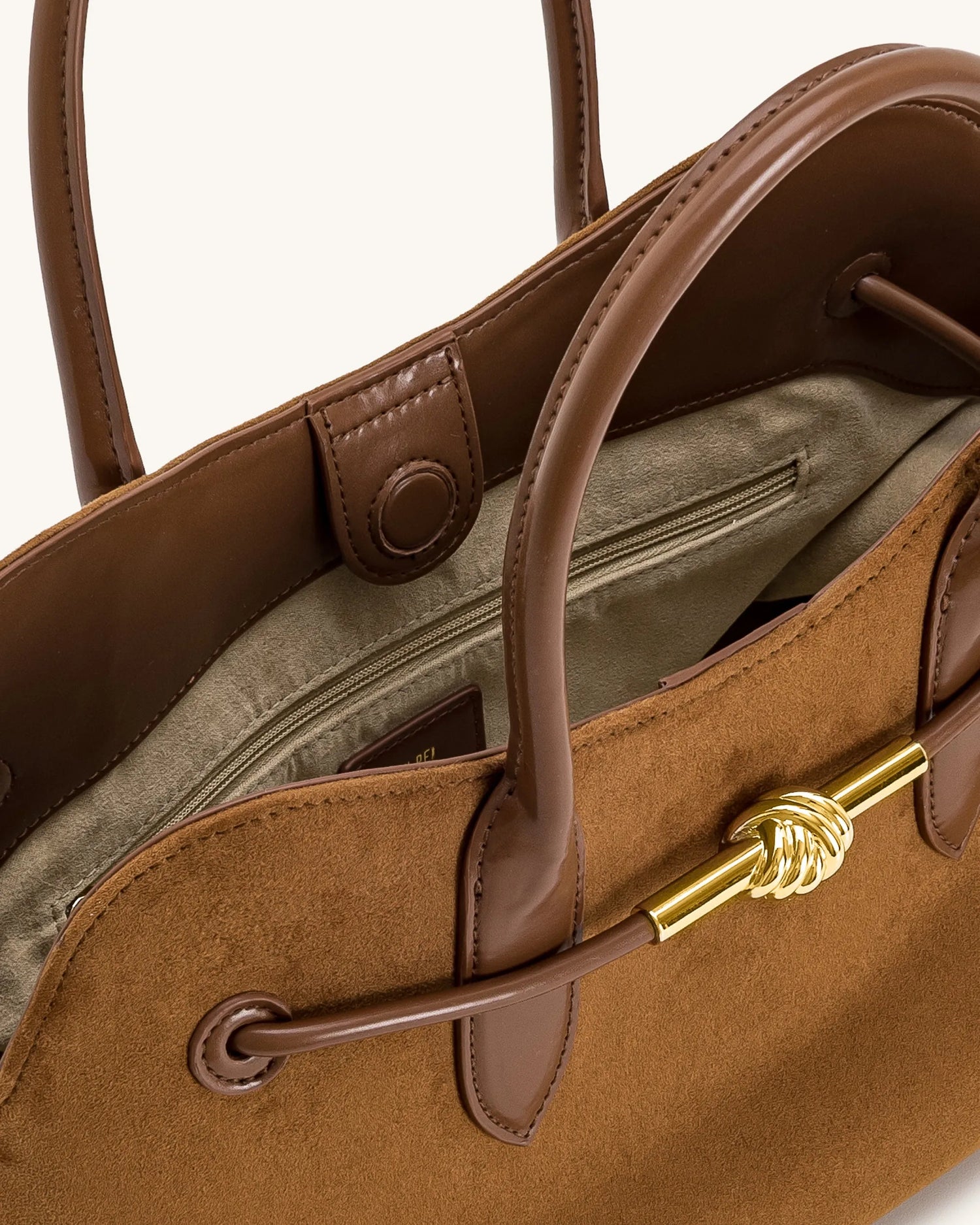 JW PEI Caramel Brown Women Adele Metal Rope Knot Tote Bag - Caramel Brown SKU: 8T112-3_Caramel Brown Image 04