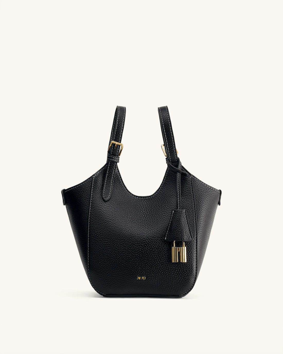 JW PEI Black Women Ines Padlock Tote Bag  SKU: 8T113-1_Black Image 01
