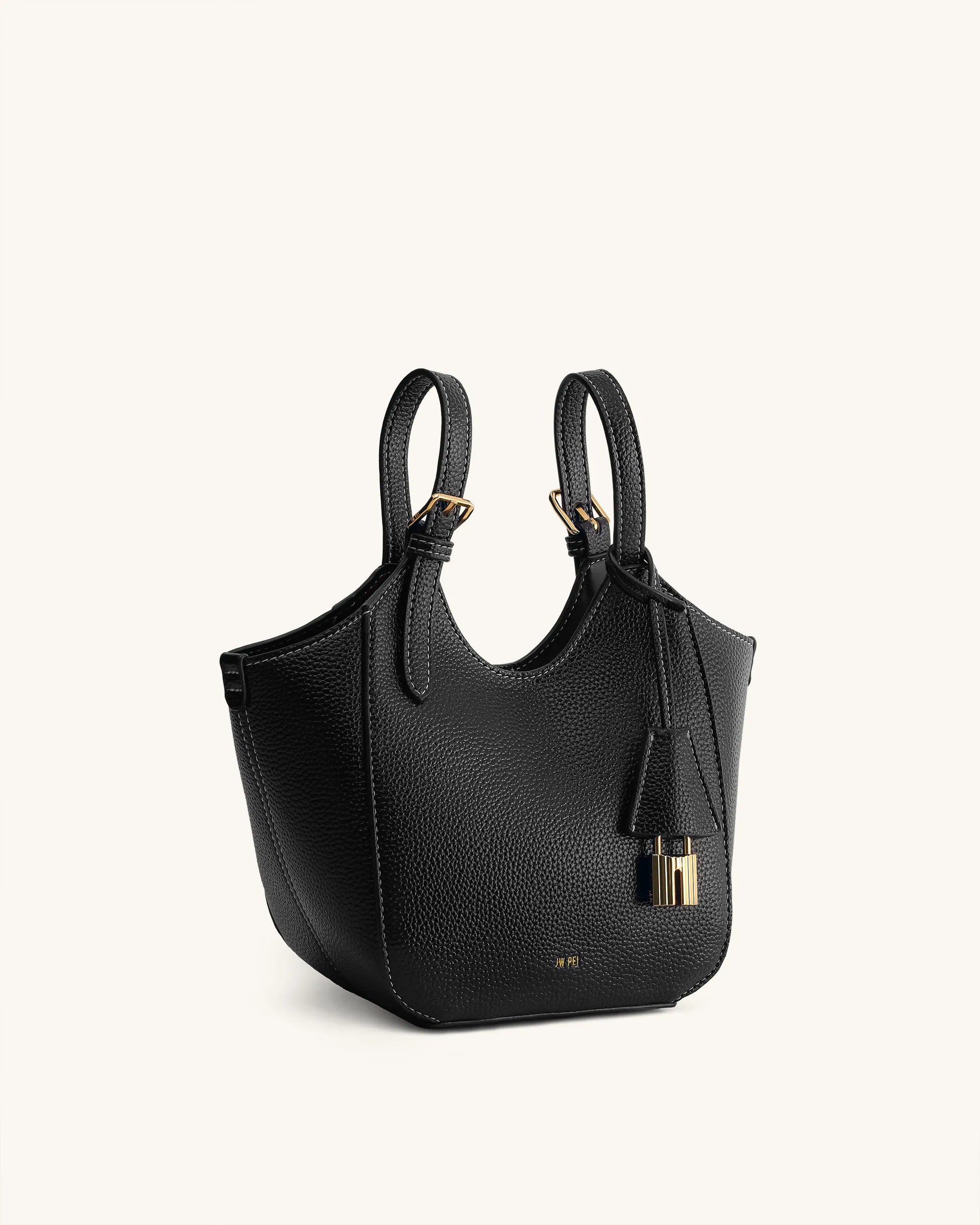 JW PEI Black Women Ines Padlock Tote Bag  SKU: 8T113-1_Black Image 05