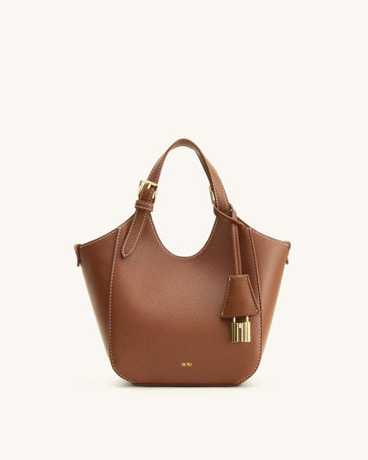 JW Pei Chocolate Brown Women Ines Padlock Tote Bag SKU: 8T113-30_Chocolate Brown Image 03
