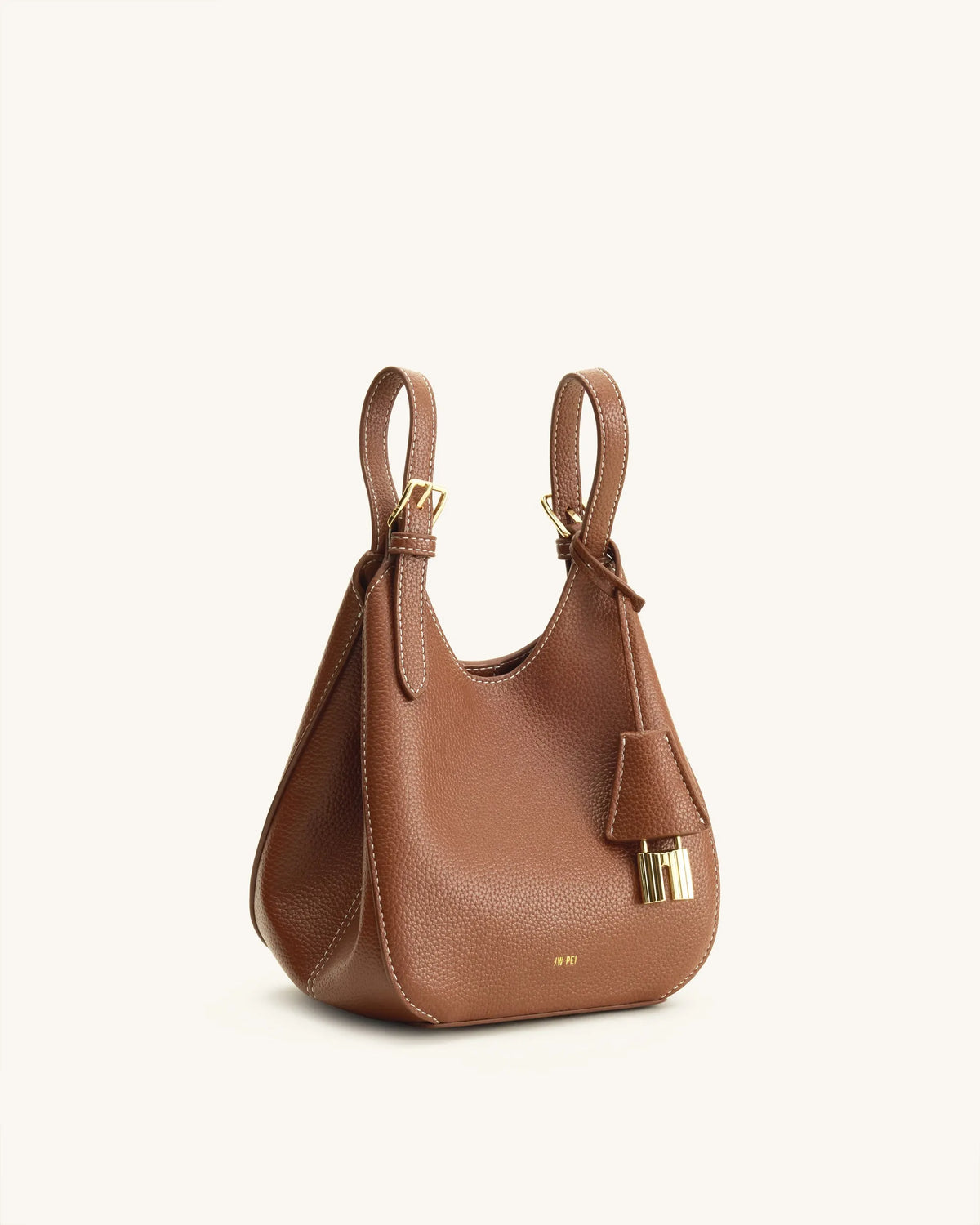 JW Pei Chocolate Brown Women Ines Padlock Tote Bag SKU: 8T113-30_Chocolate Brown Image 05