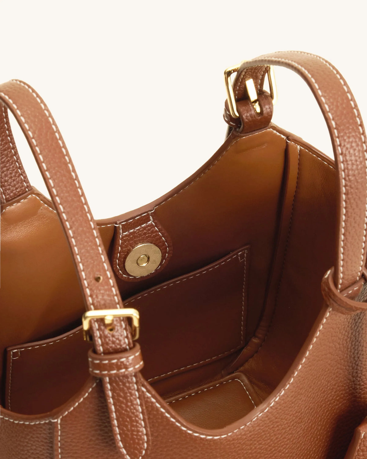 JW Pei Chocolate Brown Women Ines Padlock Tote Bag SKU: 8T113-30_Chocolate Brown Image 07