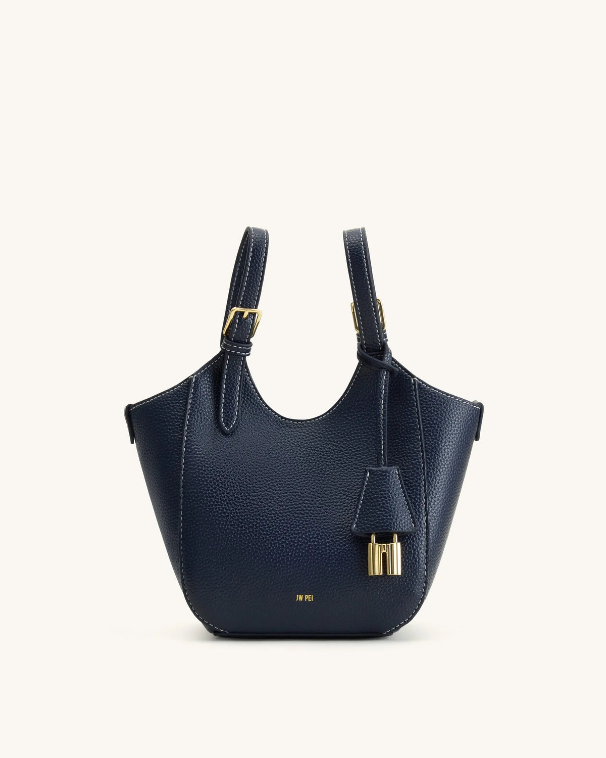JW Pei Navy Women Ines Padlock Tote Bag SKU: 8T113-5_Navy Image 01