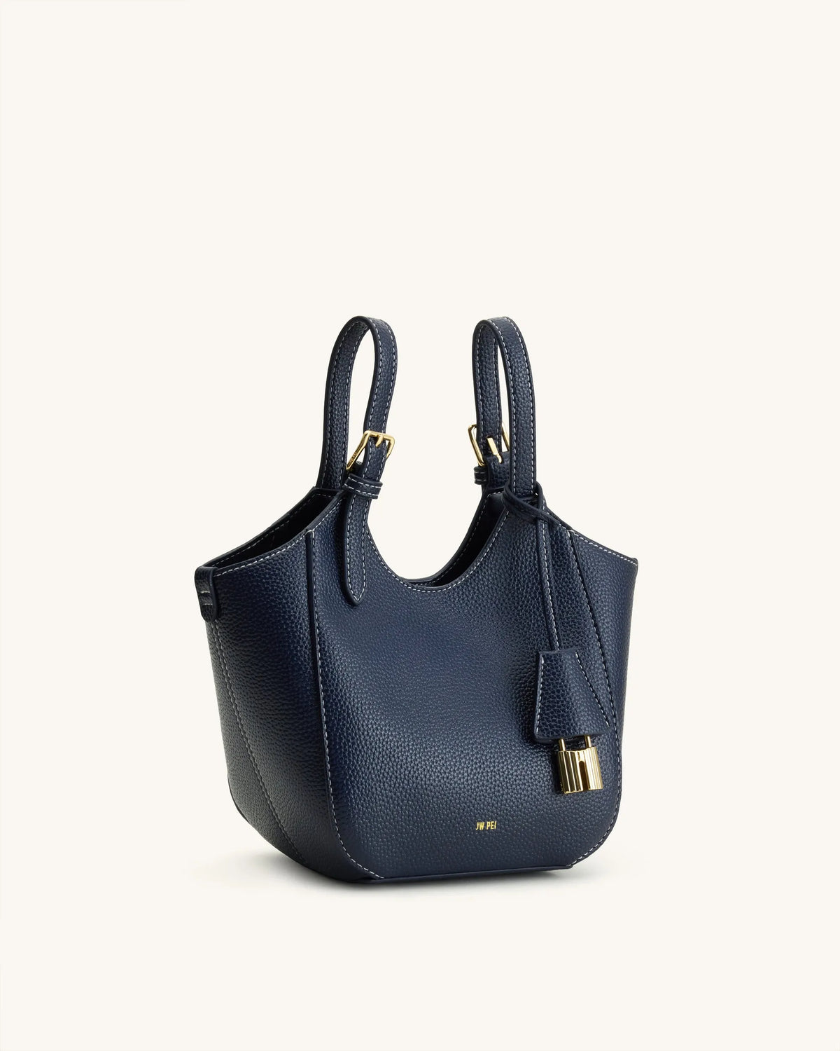 JW Pei Navy Women Ines Padlock Tote Bag SKU: 8T113-5_Navy Image 04