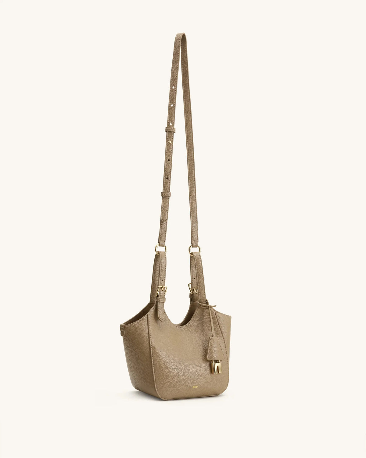 JW Pei Grey Beige Women Ines Padlock Tote Bag SKU: 8T113-9_Grey Beige Image 02