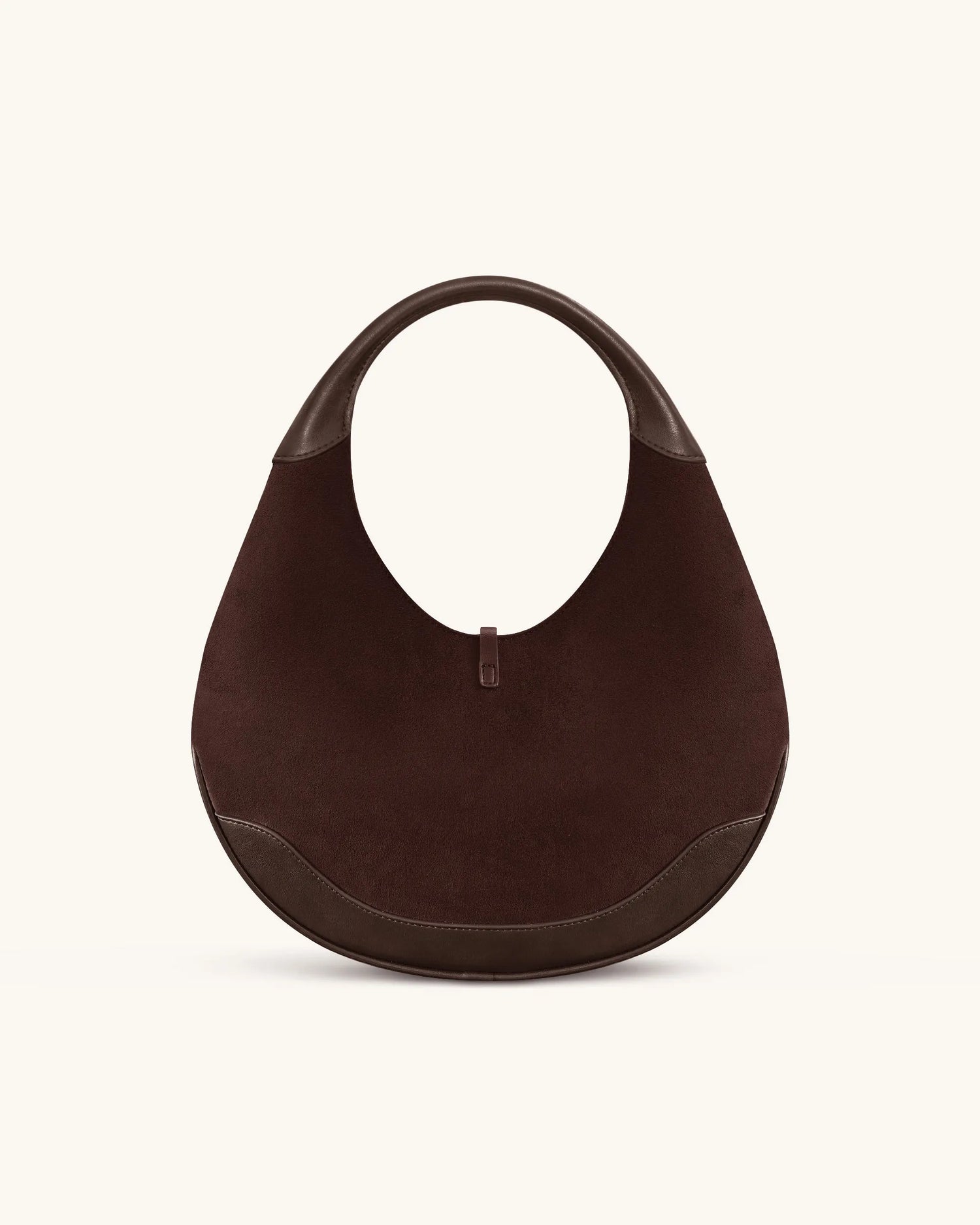 JW PEI Dark Brown Women Colette Faux Suede Crescent Hobo Bag - Dark Brown SKU: 8T114-3_Dark Brown Image 03